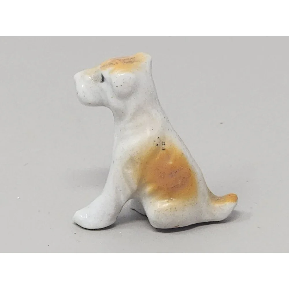 Vintage Miniature Bone China Terrier Schnauzer + Cat Family‎ Figurines Japan